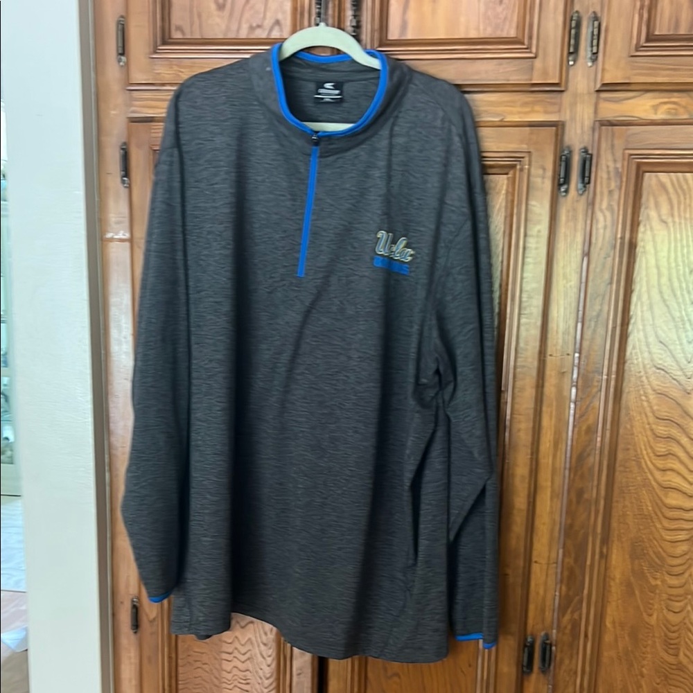 Colosseum Gray and Blue Quarter-Zip Sweatshirt